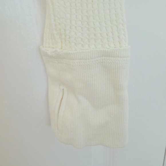 We The Free Roll With It Cream Waffle-Knit V-Neck Sweater - Picture 6 of 6